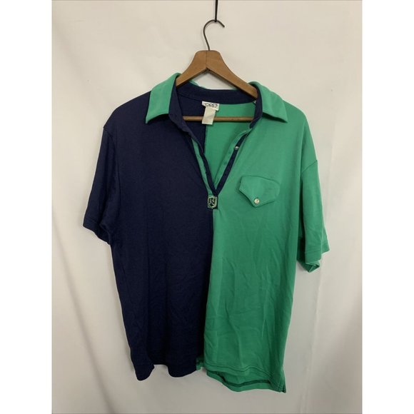 Koret sport L women’s color block vtg short sleeve polo shirt top - Picture 1 of 4